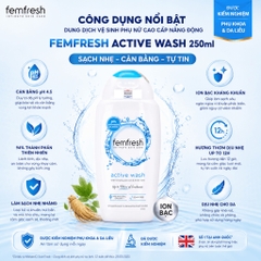 Dung dịch vệ sinh phụ nữ cao cấp năng động Femfresh Active Wash 250ml