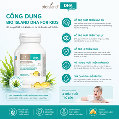 Bổ sung Bio Island DHA for kids cho bé 60 viên từ 4 tuần tuổi trở lên