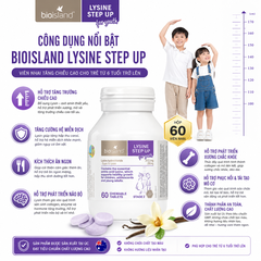 Viên nhai bioisland lysine tăng chiều cao cho trẻ từ 6 tuổi trở lên hộp 60 viên