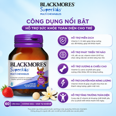 Vitamin tổng hợp Blackmores Superkids Multi Chewables hộp 60 viên bổ sung khoáng chất cho trẻ
