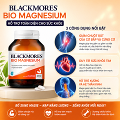 Blackmores bio magnesium giảm chuột rút của cơ bắp và cứng cơ, duy trì sức khỏe tim, xương và hệ thần kinh