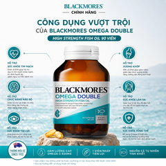Dầu Cá Blackmores Omega Double High Strength Fish Oil 90 Viên – Gấp Đôi Omega-3 Cho Tim, Não Và Mắt