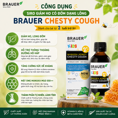 Siro giảm ho có đờm dạng lỏng Brauer Chesty Cough cho bé từ 2 tuổi trở lên 100ml
