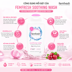 Dung dịch vệ sinh phụ nữ dịu nhẹ Femfresh Soothing Wash bổ sung lợi khuẩn 250ml