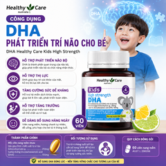 DHA Healthy Care Kids High Strength phát triển trí não cho bé 60 viên