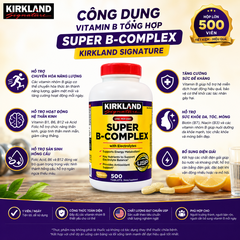 Vitamin B tổng hợp Super B-Complex Kirkland Signature hộp 500 viên