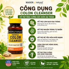 Mason Natural Colon Cleanser hộp 60 viên Hỗ trợ tăng cường sức khỏe đại tràng 60 viên