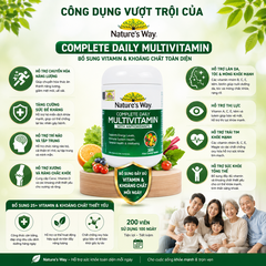 Vitamin tổng hợp Nature’s Way complete daily multivitamin 200 viên  bổ sung Vitamin và khoáng chất