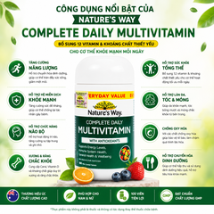Vitamin tổng hợp Nature’s Way Complete Daily Multivitamin100 Viên bổ sung vitamin và khoáng chất
