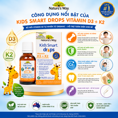 Nature's Way Kids Smart Drops Vitamin D3 + K2 - Vitamin D3K2 Organic 11ml Chuẩn Úc