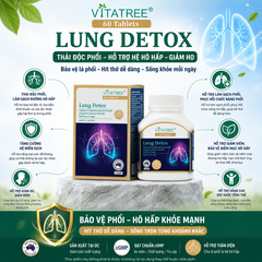 Thải độc phổi vitatree lung detox 60 viên hỗ trợ hệ ho hấp, giảm ho