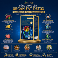 Thải độc mỡ nội tạng vitatree organ fat detox thanh lọc cơ thể hộp 60 viên