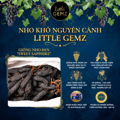 Nho Ngón Tay khô nguyên cành Little Gemz Sweet Sapphire Dried Grapes Clusters 1kg