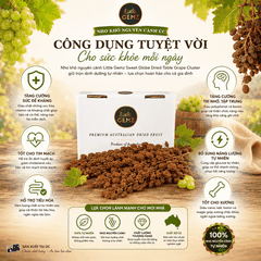Nho khô nguyên cành Úc Little Gemz Sweet Globe Dried Table Grape Cluster 7kg