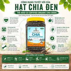 Hạt chia đen The Seed Co certified organic chia seeds 1.6 kg hạt chia đen