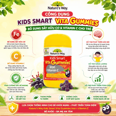Nature’s Way Kids Smart Vita Gummies Iron + Vitamin C – Bổ sung sắt hữu cơ và vitamin C cho trẻ