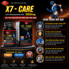 Chăm sóc sức khỏe xương khớp Olympian Labs X7 - Care-Glucosamin HCL 1600mg hộp 60 viên