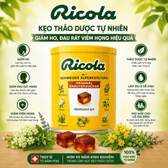 Kẹo thảo dược Ricola Original Herb 250g giảm ho, đau rát viêm họng
