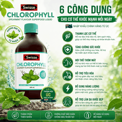 Nước diệp lục Swisse Chlorophyll thanh lọc cơ thể nhập khẩu Úc 500ml (Xanh)