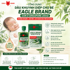 Dầu Khuynh Diệp Cho Bé Eagle Brand Con Ó Singapore (30ml) - Kháng Khuẩn, Giữ Ấm An Toàn Cho Trẻ Sơ Sinh
