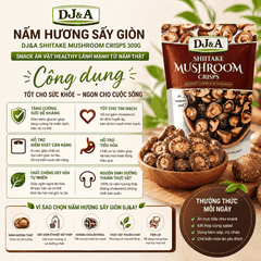 Nấm Hương Sấy Giòn DJ&A Shiitake Mushroom Crisps 300g snack ăn vặt heatthy lành mạnh từ nấm thật