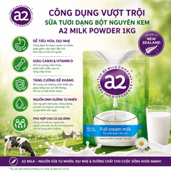 Sữa tươi dạng bột nguyên kem a2 milk power 1 kg