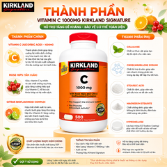 Vitamin C 1000mg Kirkland Signature hỗ trợ tăng đề kháng hộp 500 viên