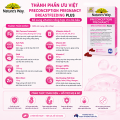 Nature's Way PreConception Pregnancy Breastfeeding Plus - Bổ sung vitamin tổng hợp cho bà bầu