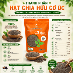 Hạt chia hữu cơ Úc Organic Chia Seed Nature Superfood gói 1kg
