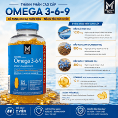 Viên uống bổ sung dầu cá Omega 3 6 9 Member’s Mark Supports Heart Health 325 viên