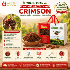 Nho khô nguyên cành Adora st Food  Crimson Dried Table Grapes Cluster 1 kg đặc sản của Úc