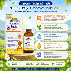Nature’s Way Kids Smart Liquid ZinC 100ml – Bổ sung kẽm nước tăng sức đề kháng cho bé