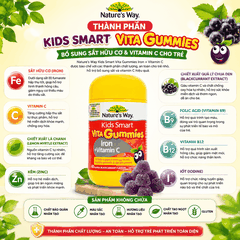 Nature’s Way Kids Smart Vita Gummies Iron + Vitamin C – Bổ sung sắt hữu cơ và vitamin C cho trẻ