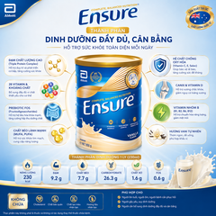 Sữa bột ensure  abbott vanilla 850g nội địa Úc hương vani giàu dinh dưỡng hộp 850g