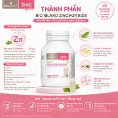 Bio Island ZinC cho bé 120 viên bổ sung kẽm cho bé
