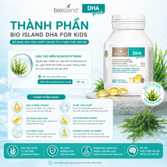 Bổ sung Bio Island DHA for kids cho bé 60 viên từ 4 tuần tuổi trở lên