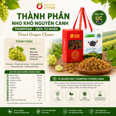 Nho khô nguyên cành Adora st Food Dried Grapes Cluster Thompson  1kg đặc sản Úc