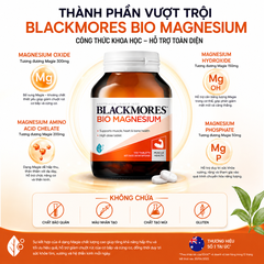Blackmores bio magnesium giảm chuột rút của cơ bắp và cứng cơ, duy trì sức khỏe tim, xương và hệ thần kinh