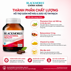 Viên uống giảm mỡ máu blackmores cholesterol health 60 viên