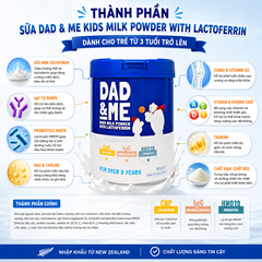 Sữa Dad & Me Kids Milk Powder with Lactoferrin từ 3 tuổi 800g