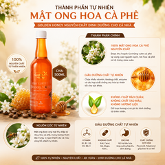Mật ong hoa cà phê golden honey nguyên chất dinh dưỡng cho cả nhà chai 500ml