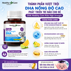 DHA Healthy Care Kids High Strength phát triển trí não cho bé 60 viên