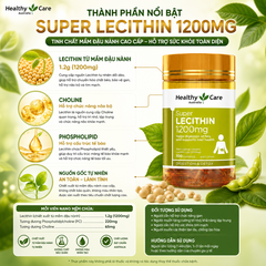 Tinh chất mầm đậu nành Healthy Care Super Lecithin 1200mg 100 viên