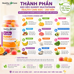 Vitamin tổng hợp Gummy Multivitamin Healthy Care kẹo dẻo bổ sung vitamin cho bé 250 viên