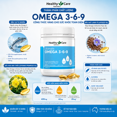 Omega 369 dầu cá hỗ trợ tim mạch, thị lực Healthy Care  Ultimate 200 viên