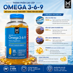 Viên uống bổ sung dầu cá Omega 3 6 9 Member’s Mark Supports Heart Health 325 viên