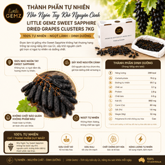 Nho Ngón Tay khô nguyên cành Little Gemz Sweet Sapphire Dried Grapes Clusters 7kg