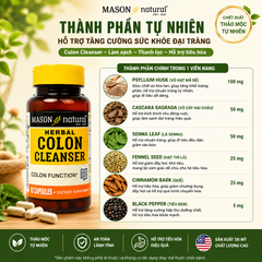 Mason Natural Colon Cleanser hộp 60 viên Hỗ trợ tăng cường sức khỏe đại tràng 60 viên
