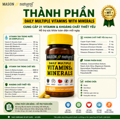 Viên vitamin và khoáng tổng hợp Mason Natural Daily Multiple Vitamins With Minerals 60 viên