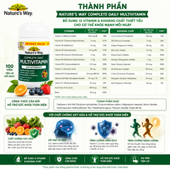 Vitamin tổng hợp Nature’s Way Complete Daily Multivitamin100 Viên bổ sung vitamin và khoáng chất